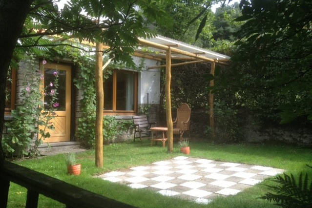 veranda met schaakbord